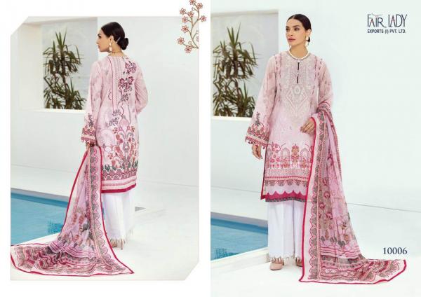 Fair Lady Farasha Lawn Satin Designer Embroidery Pakistani Salwar Collection